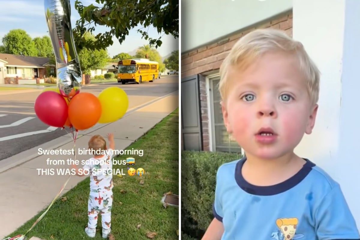 Toddler obsessed with the school bus has priceless reaction to this sweet birthday surprise