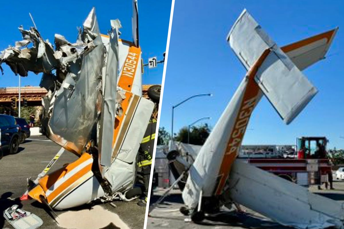 Plane crashes in middle of San Jose roadway, injuring three people