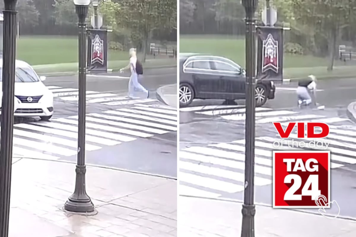 Viral Video of the Day for October 2, 2026: Student suddenly slammed by car while walking in crosswalk on campus