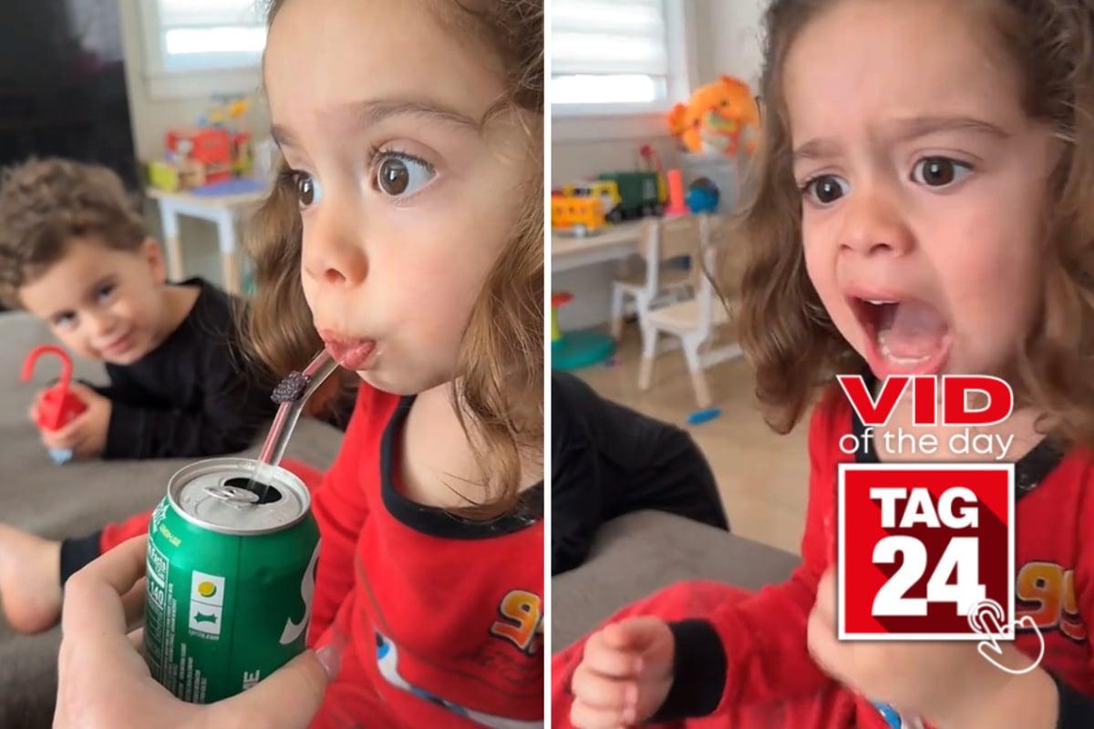 Viral Video of the Day for October 6, 2026: Little girl tries Sprite for the first time and hilariously calls it "spicy juice"