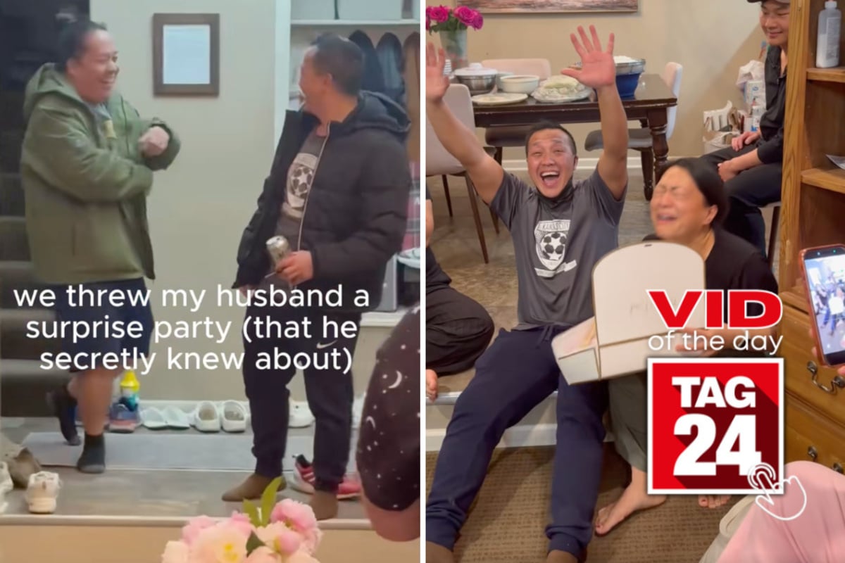Viral Video of the Day for August 21, 2026: Couple's surprise pregnancy reveal has new grandparents screaming in shock!