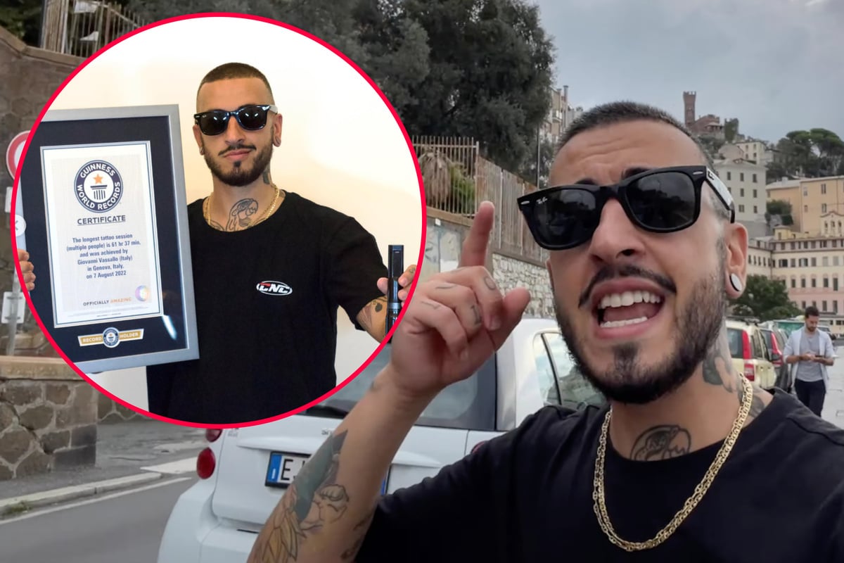 Italian tattooist completes longest tattoo session in history