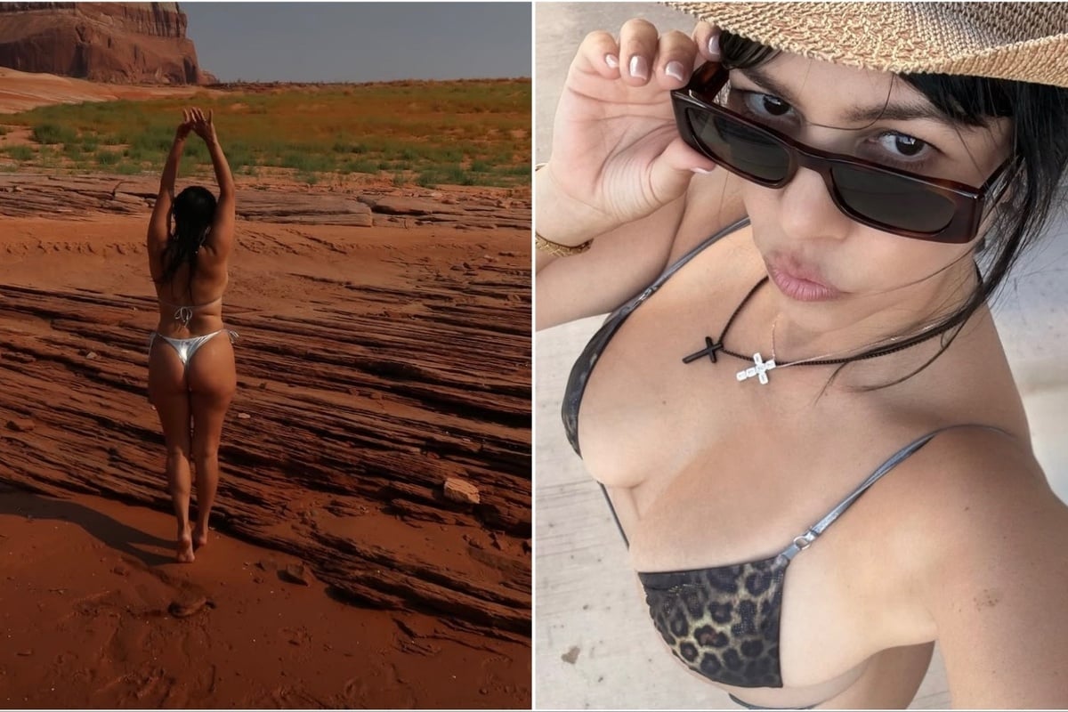Kourtney Kardashian flaunts her figure in cheeky post: "big family vacation girl"