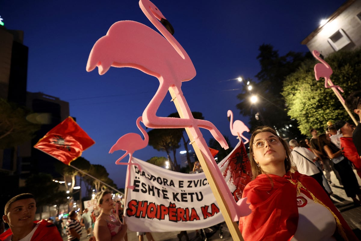 Albania's "Flamingo Revolution" protests over Trump family's luxury resort project reach 100th day