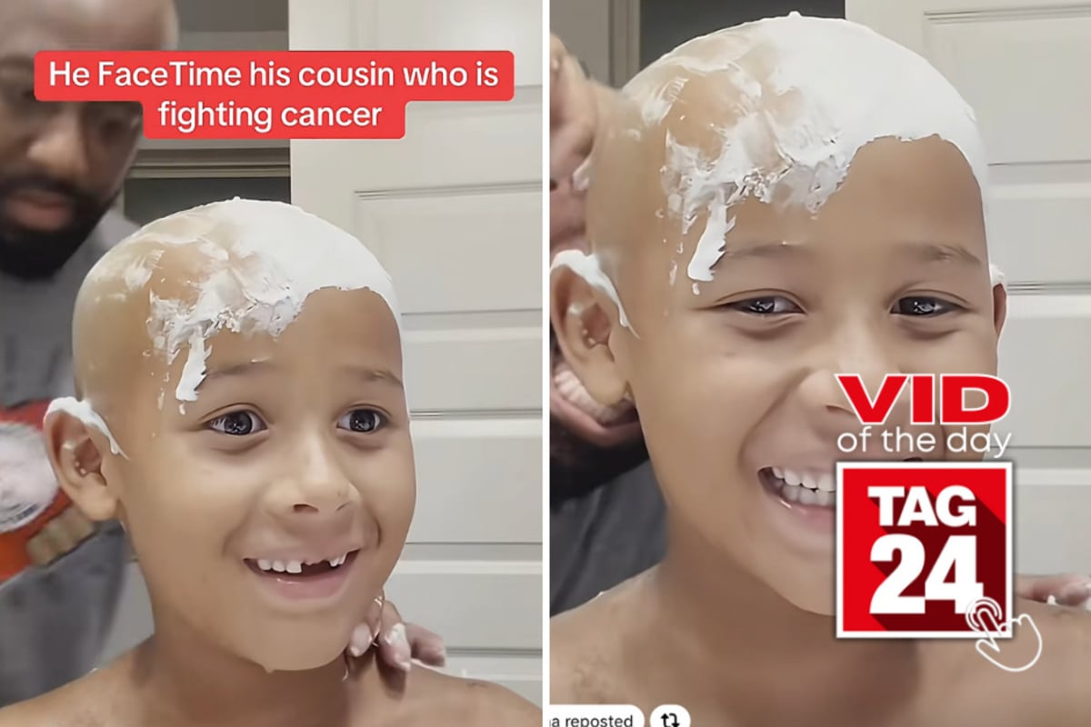 Viral Video of the Day for August 29, 2026: Boy shaves his head for cousin with cancer in emotional viral moment
