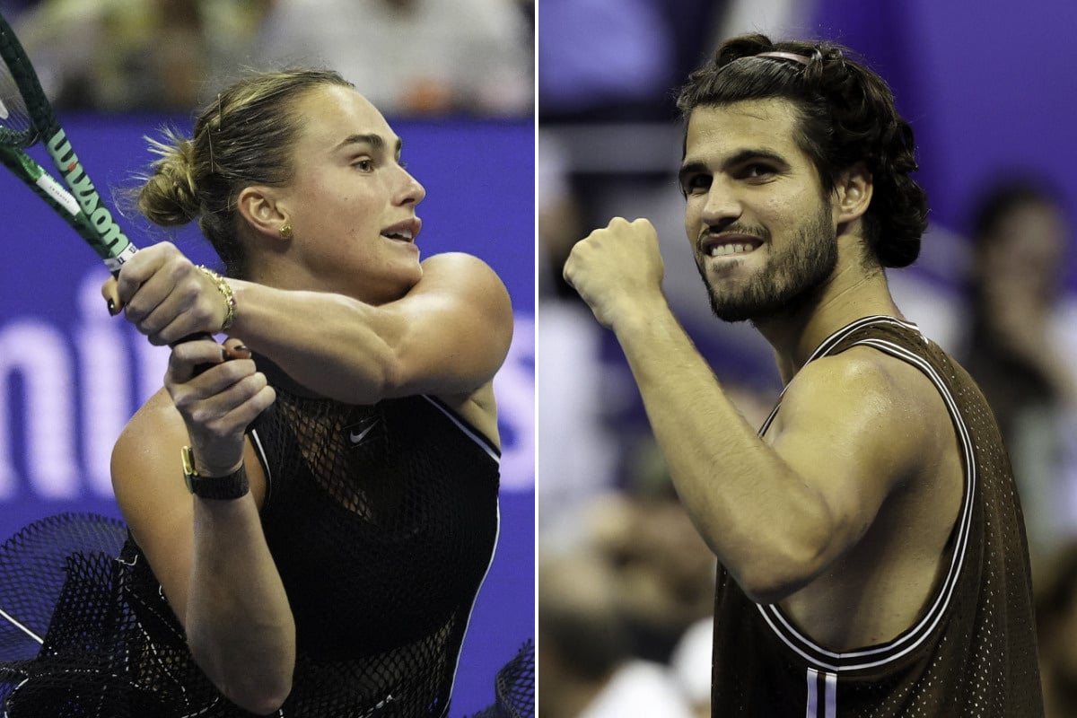 US Open: Alcaraz rallies to reach third round as Sabalenka storms through