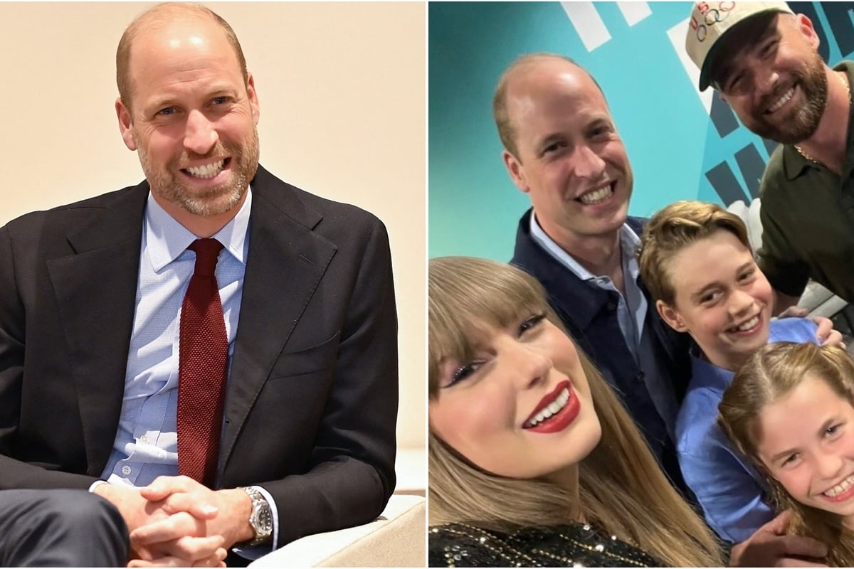 Prince William jokes he tried to get Travis Kelce out of his selfie with Taylor Swift: "He kept coming back in"