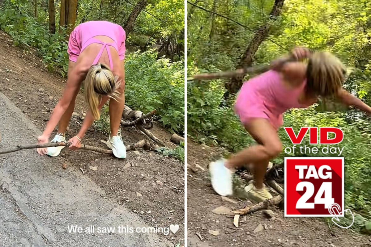 Viral Video of the Day for September 10, 2026: Woman falls down mountain hill after daughter predicts it