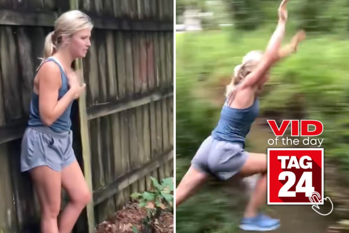 Viral Video of the Day for August 15, 2026: Girl gears up for dramatic leap over tiny stream – only for it to go hilariously wrong