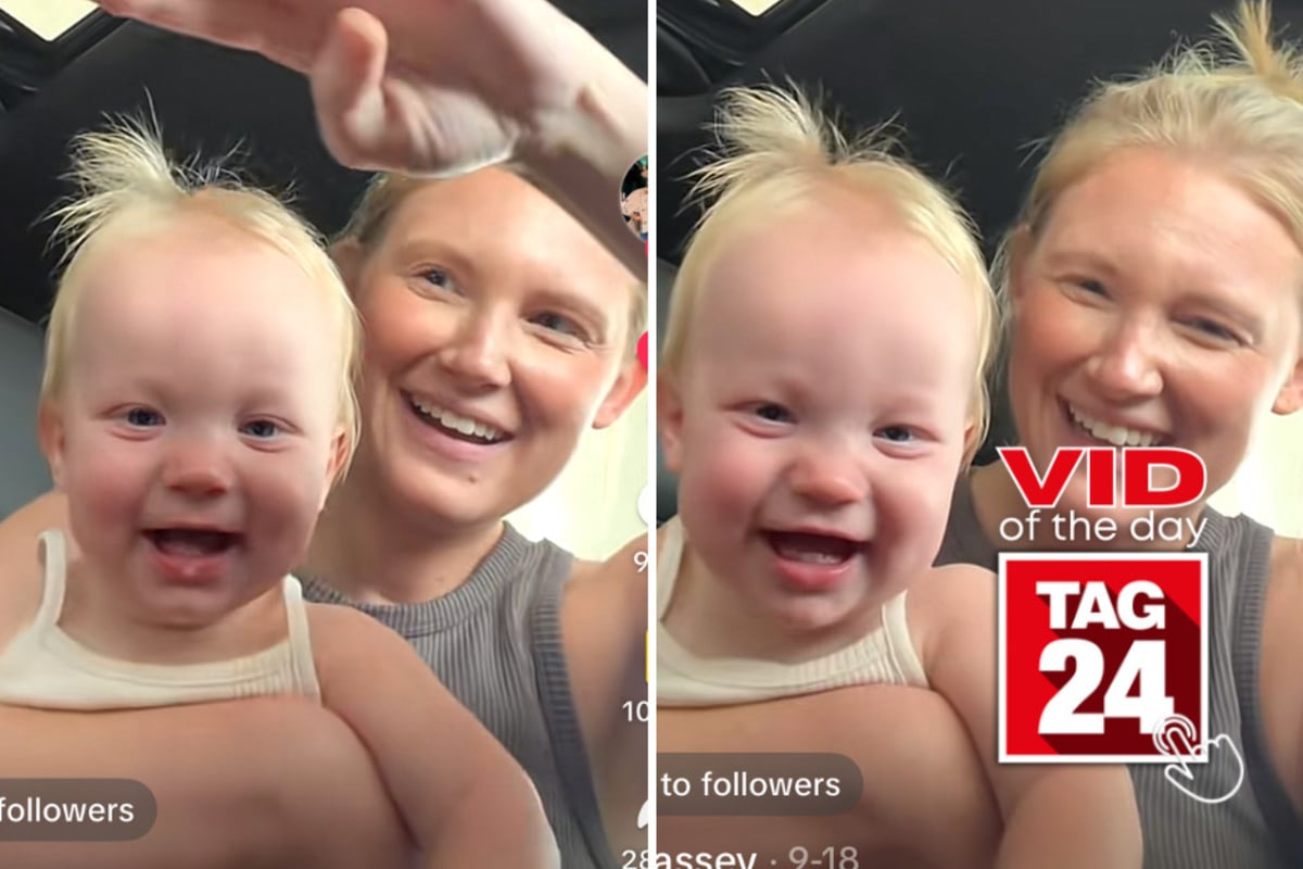 Viral Video of the Day for October 29, 2026: Mom's squeaky straw has her toddler in tears of laughter!