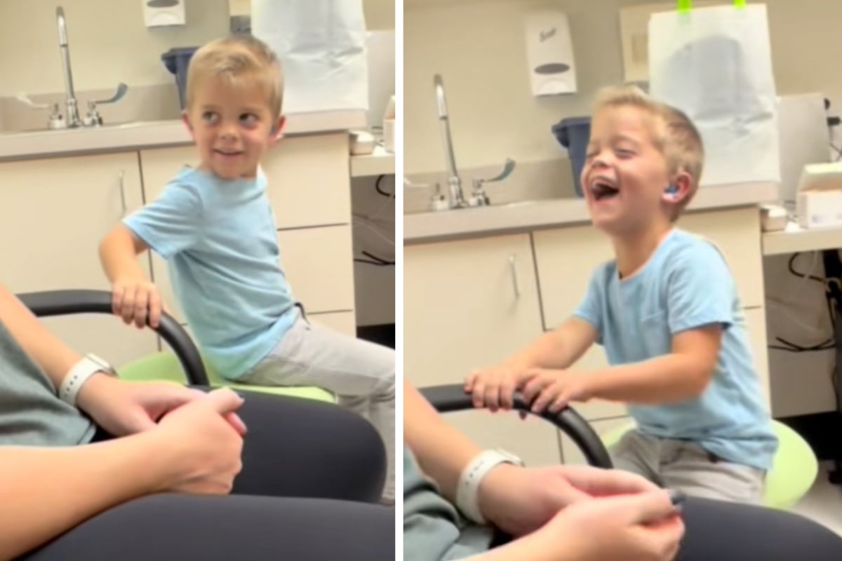 Four-year-old boy's adorable reaction to hearing his parents' voices for the first time goes viral
