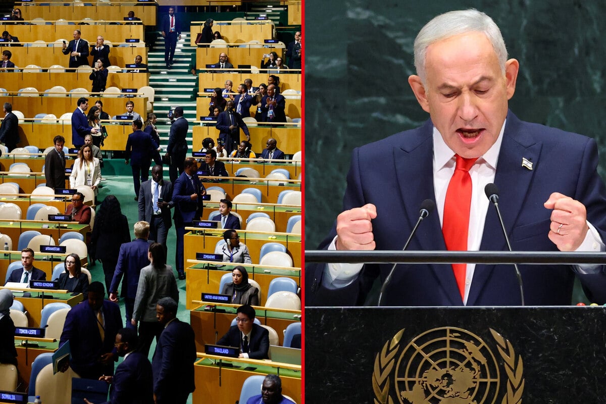 Israel's Netanyahu lashes out at Mamdani and slams allies in UN address as dozens of envoys walk out