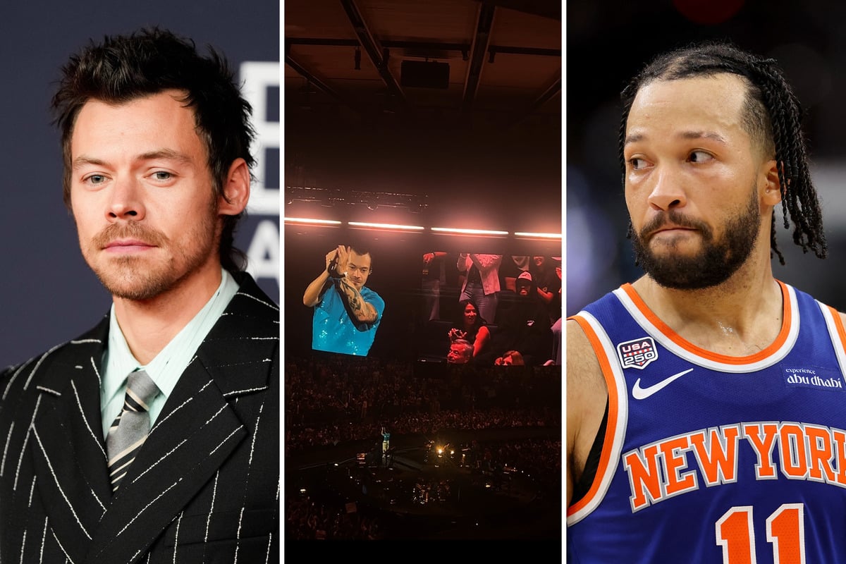 Harry Styles hilariously calls out "king of New York" Jalen Brunson at MSG show