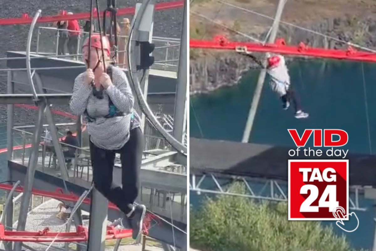 Viral Video of the Day for September 25, 2026: Mom's zipline ride goes hilariously wrong!