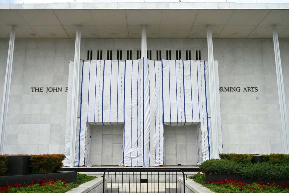 Trump's Kennedy Center board doubles down on keeping massive tarp up amid renaming drama