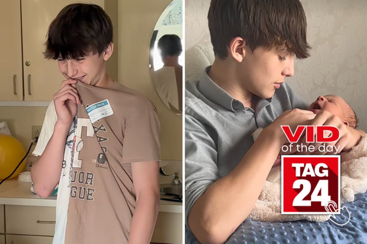 Viral Video of the Day for September 30, 2026: Teen meets baby brother for the first time in adorable TikTok 