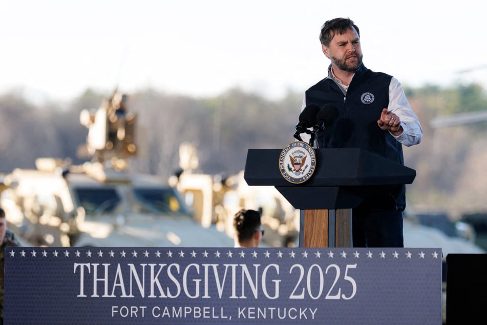 JD Vance jokes about turkey in Thanksgiving speech to troops: "You're all full of s**t"