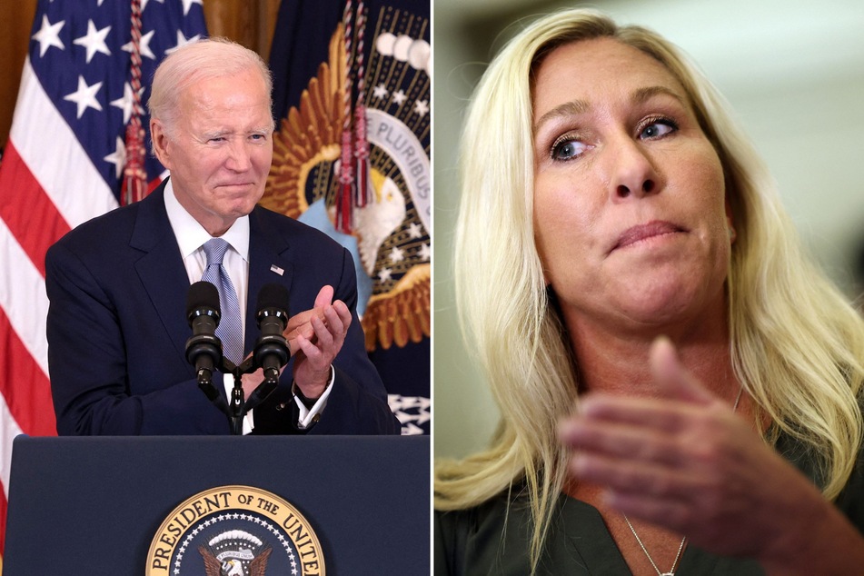 Congresswoman Marjorie Taylor Greene (r.) criticized the Republican Party on Tuesday for not moving quickly enough on efforts to impeach President Joe Biden.