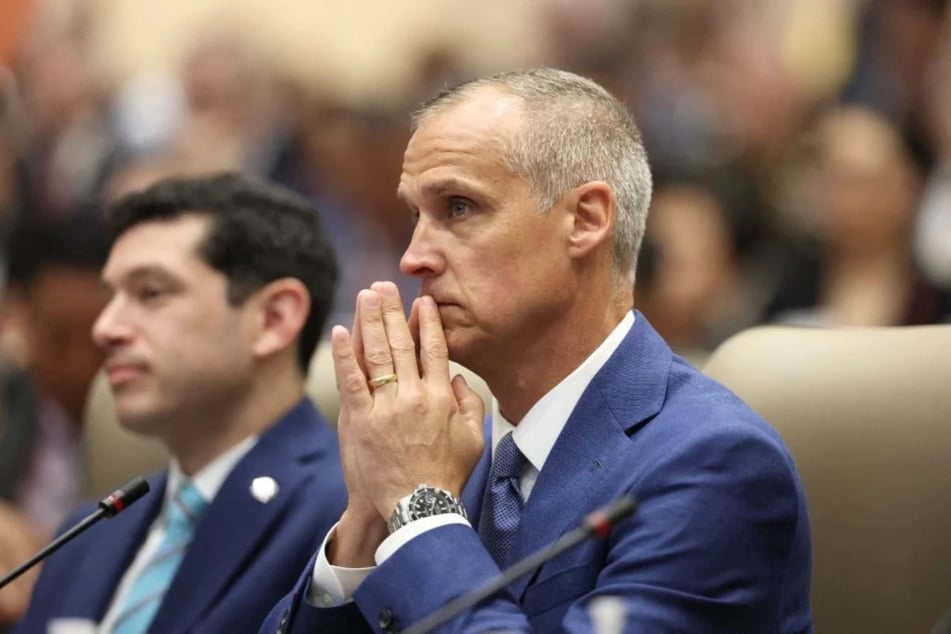 Corey Lewandowski listens during the inaugural Americas Counter Cartel Conference at the US Southern Command Headquarters on March 5 in Doral, Florida. Lewandowski is reportedly facing an investigation by the Trump administration.