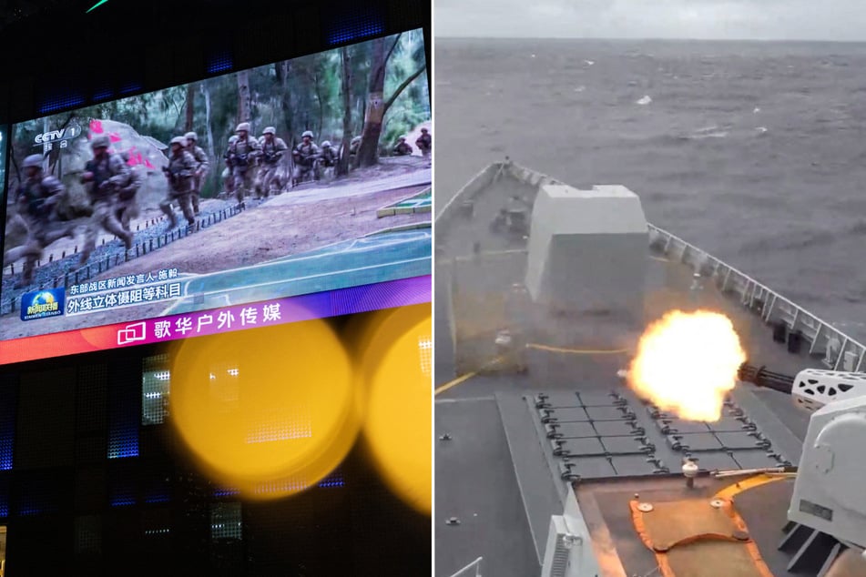 China launched large-scale military drills around Taiwan on Monday, simulating the blockade of the island's main ports.