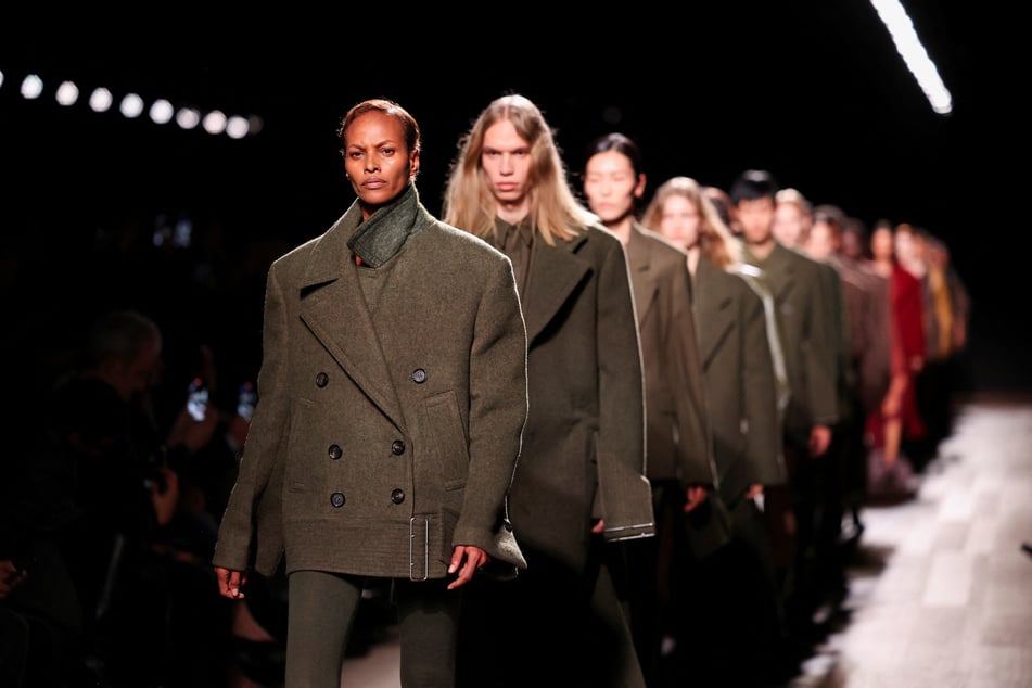 Models present creations from the Ferragamo Fall-Winter 2024 collection during Fashion Week in Milan, Italy, on February 24, 2024.