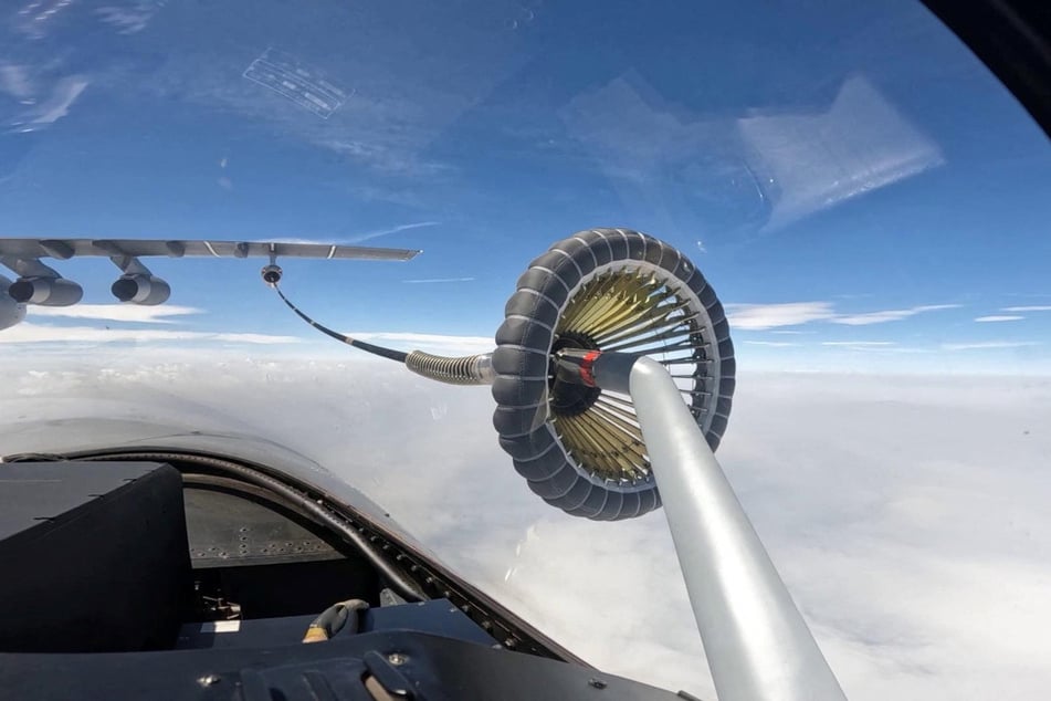 An aircraft of the Air Force under the Eastern Theatre Command of China's People's Liberation Army attends combat readiness patrols and "Joint Sword" exercises around Taiwan.
