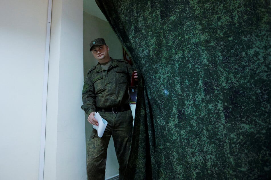 Voting continues in Luhansk (pictured), Donetsk, Zaporizhzhia, and Kherson.