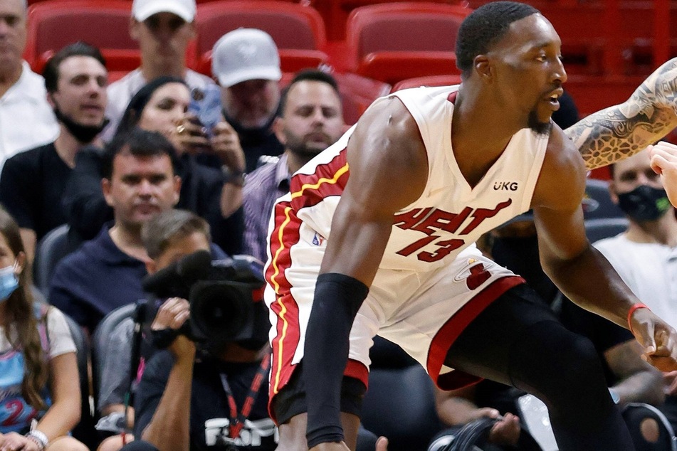 Heat center Bam Adebayo was honored before the game for his efforts with Team USA's gold medal run in Tokyo.