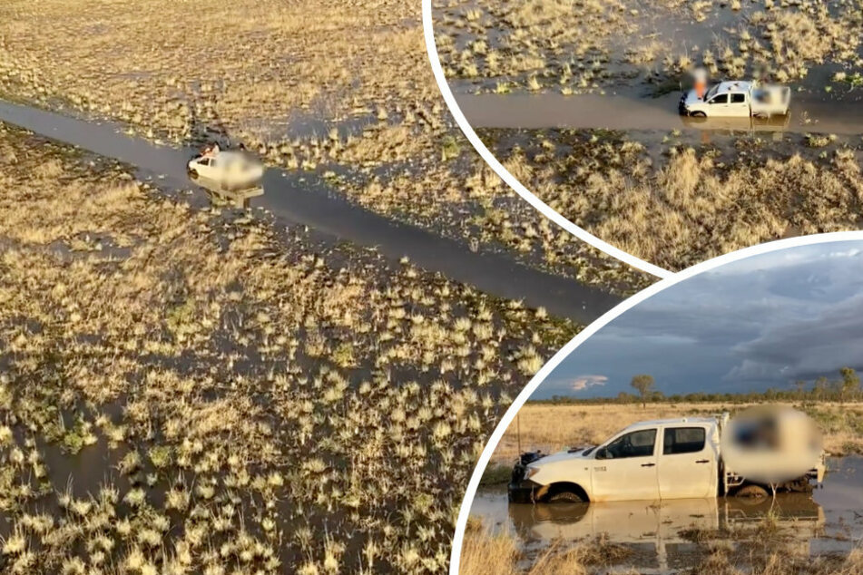Friends walk 12 hours across Australian Outback to rescue father and child