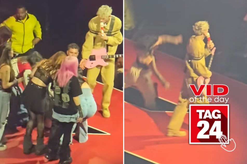 Viral Video of the Day for March 7, 2026: Fan falls into stage gap during Machine Gun Kelly's UK concert