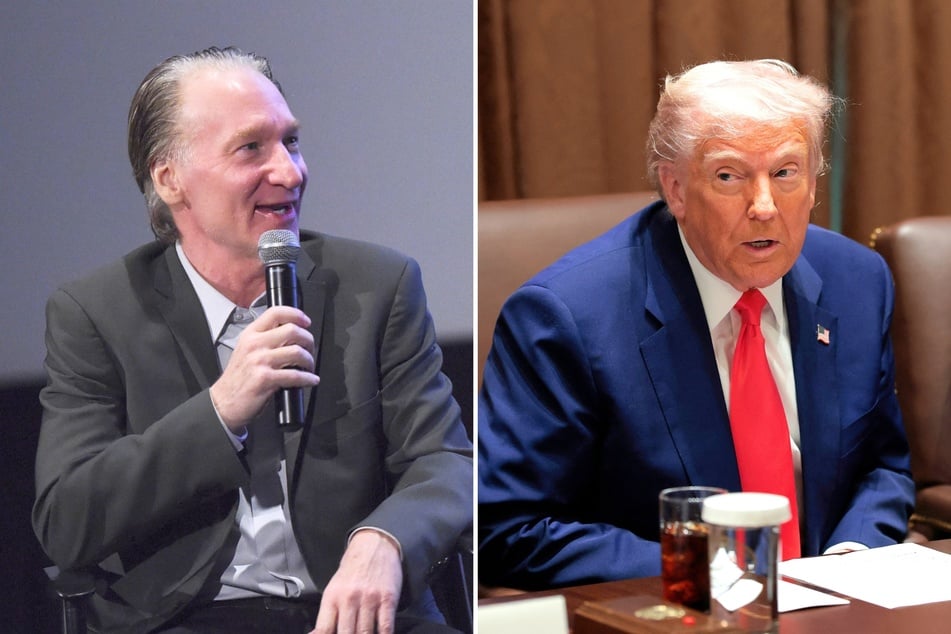 Comedian Bill Maher (l.) praised President Donald Trump as being "gracious and measured" during their recent private dinner at the White House.