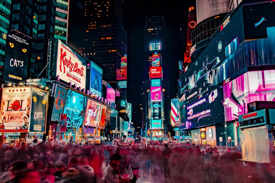 The meaty Hot Dog in the City New York installation will be on view 24/7 in Times Square from April 30 to June 13.