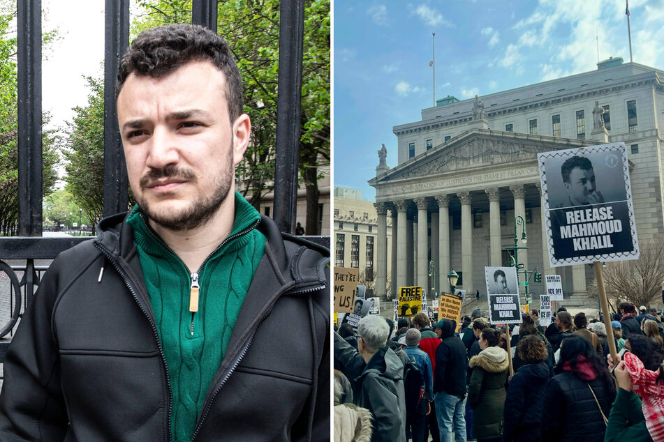 The legal team for Palestine activist Mahmoud Khalil (l.) has filed an amended lawsuit to fight the green card holder's detainment by immigration authorities.