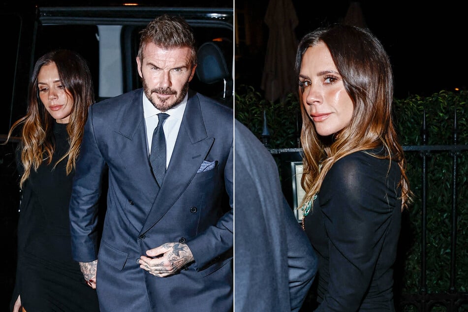 Victoria Beckham (r.) was joined by her husband and their three younger children as she received a top cultural honor in Paris.