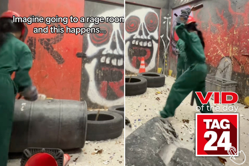 These girls tried to break a glass bottle at a rage room... the bottle won.