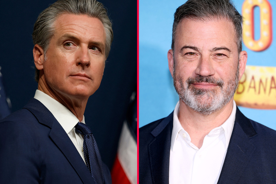 Californian Governor Gavin Newsom (l.) warned that talk show host Jimmy Kimmel's cancellation was a "dangerous" step towards censorship.