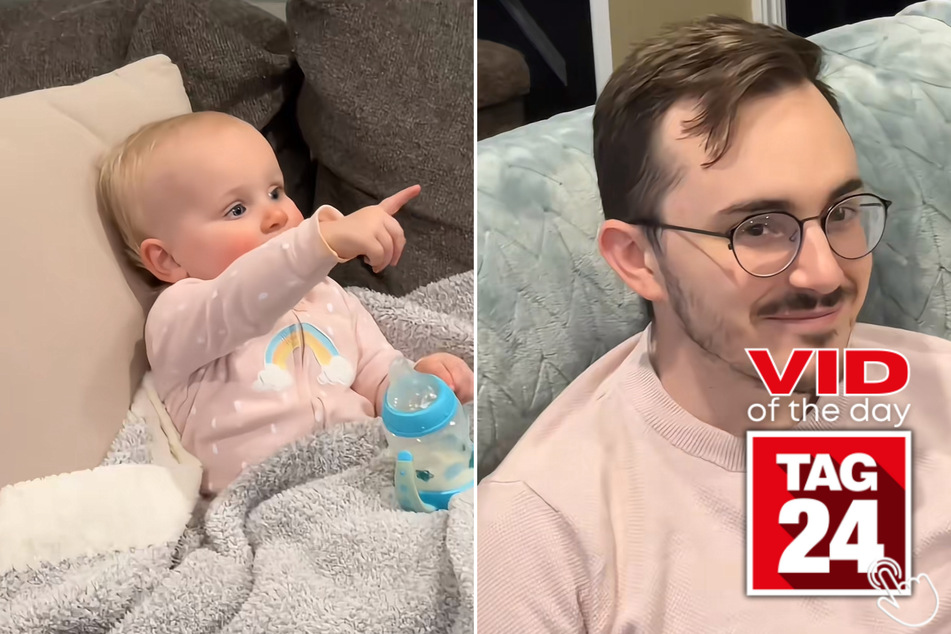 To be fair, the baby's real "dada" does look quite similar to Harry Potter!