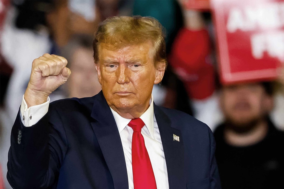 Former president Donald Trump at the Get Out the Vote rally in Conway, South Carolina, over the weekend.