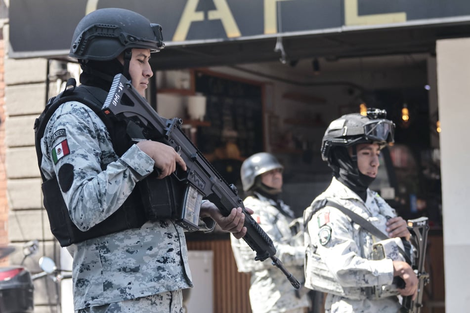 Mexico's National Guard keep watch amid escalating cartel violence following the capture and death of Jalisco New Generation Cartel leader Nemesio Oseguera Cervantes in February.