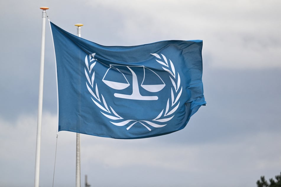 A flag flutters outside the International Criminal Court in The Hague, Netherlands, on March 14, 2025.