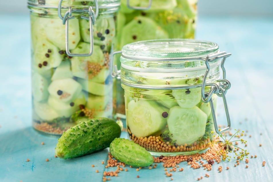 Pickling cucumber with mustard seeds adds a sweet and sour tang.