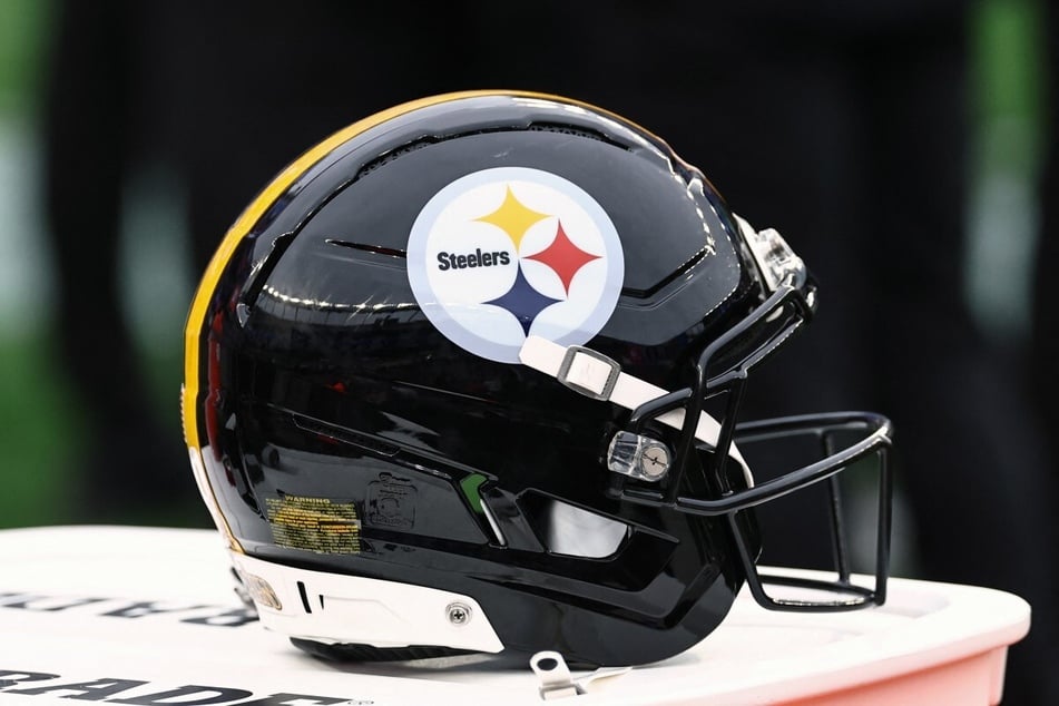 Pittsburgh Steelers helmet is seen on the sideline. The football game between the Steelers and the New Orleans Saints is still set to take place in Paris, France, on October 25, 2026, amid major protests and unrest in France.
