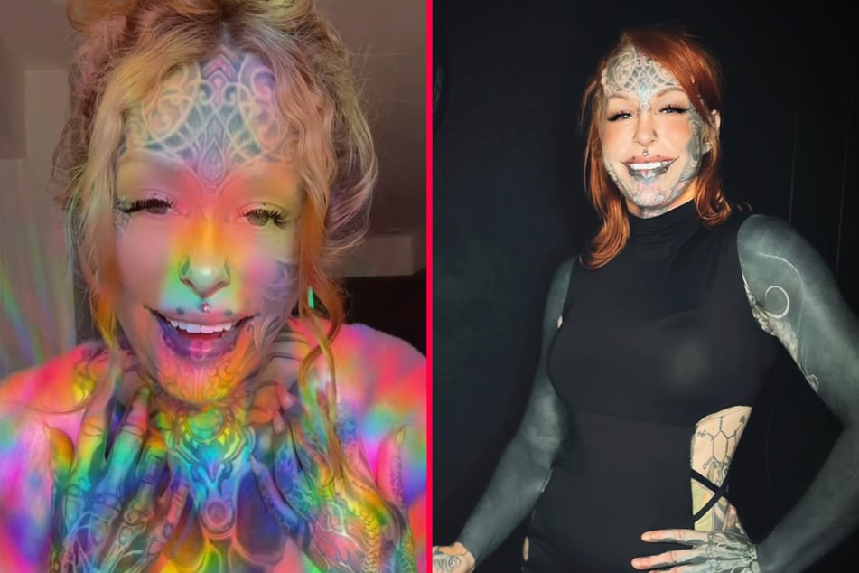 Ink addicted cyborg lady "clones" herself to show off radical transformation