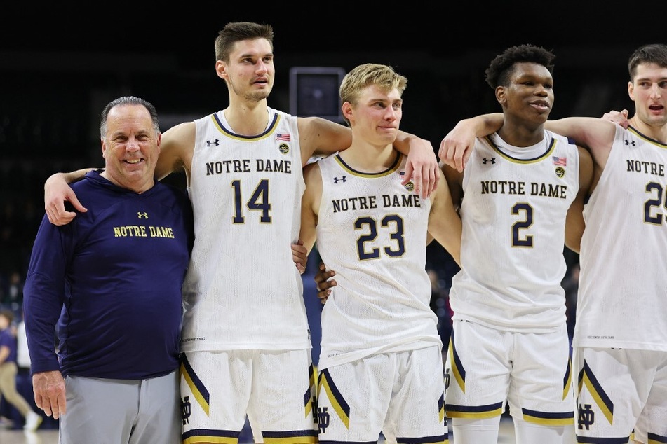 After 23 seasons with Notre Dame, head coach Mike Brey (l.) announced he will retire following this season.