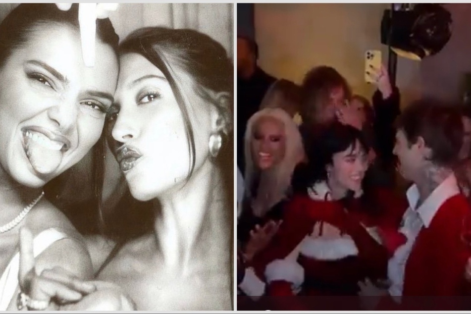 Kendall Jenner (l) and Hailey Bieber (center l) are definitely on the naughty list after cutting up at Billie Eilish's birthday bash!