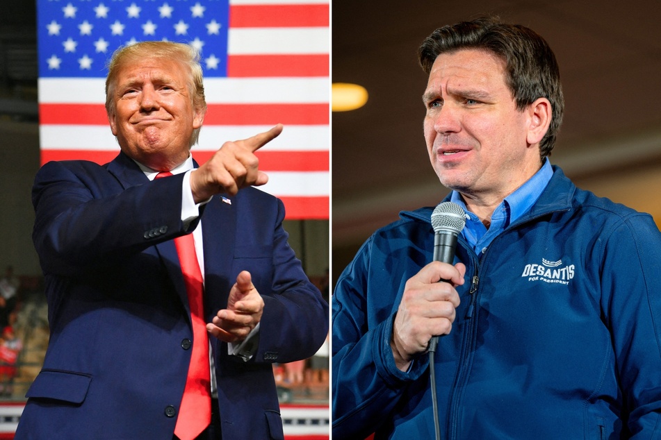 Florida Governor Ron DeSantis (r.) criticized Donald Trump and his list of potential vice president picks, accusing him of using "identity politics."