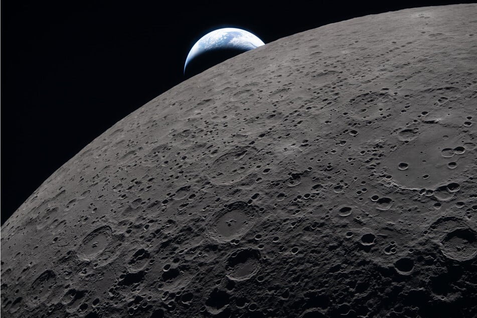 Shortly before the astronauts disappeared behind the dark side of the moon, they could see the Earth rising.