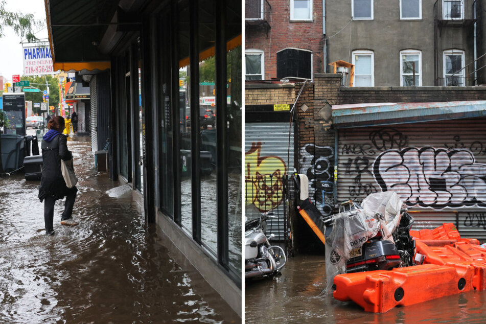 New York City was under a state of emergency on Friday as heavy rains flood subways and streets.