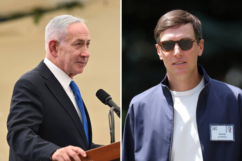Presidential Envoy Jared Kushner (r) met with Israeli Prime Minister Benjamin Netanyahu (l) on Monday as the US pushes to revive its Gaza peace deal.