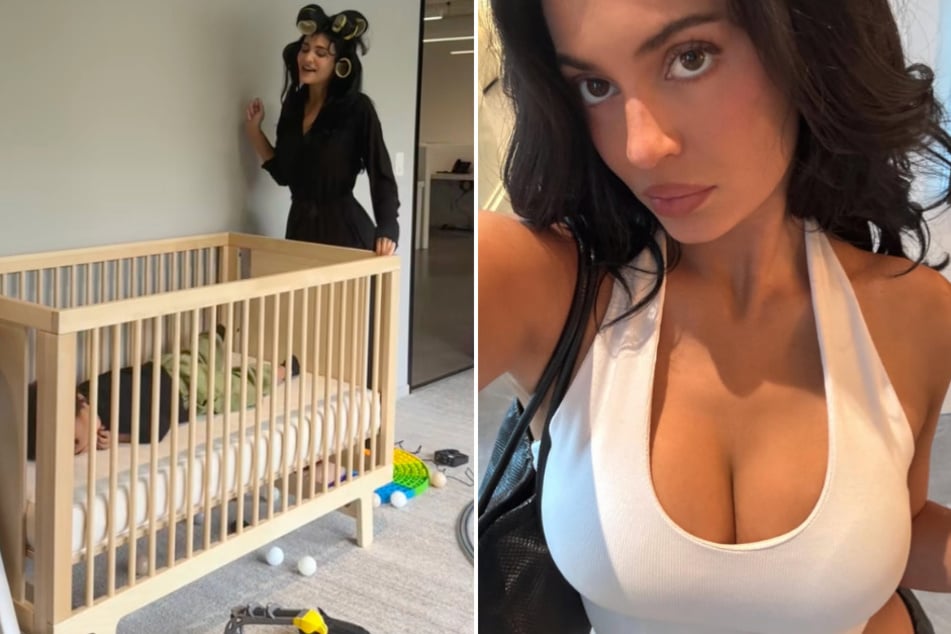 Kylie Jenner recreates iconic "rise and shine" meme with son Aire